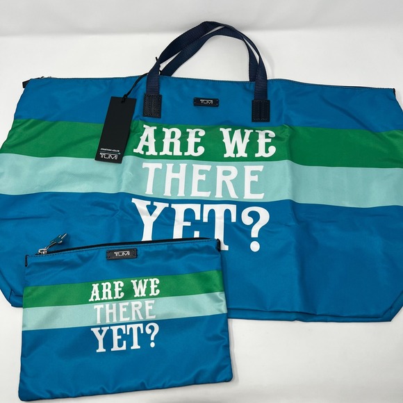 Tumi Handbags - Tumi Jonathan Adler Just In Case Travel Duffel Bag Pouch Are We There Yet? Blue